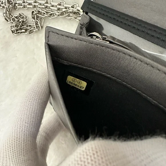 CHANEL Textured Black Crossbody Bag with Silver Chain - Picture 11 of 14